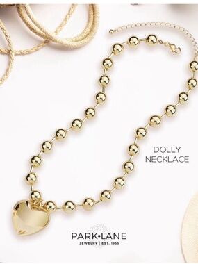Park Lane Gold Beaded Heart Necklace